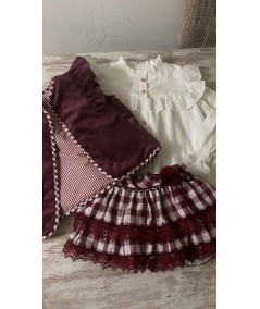 CONJUNTO NIÑA BURDEOS VICHY