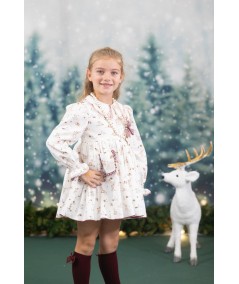 VESTIDO NIÑA COLECCION CIERVOS BURDEOS