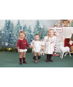 VESTIDO NIÑA COLECCION CIERVOS BURDEOS