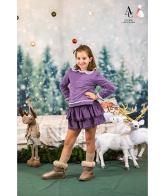 FALDA PANTALON NIÑA MORADO