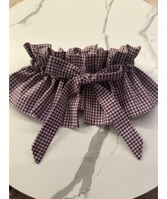 CUELLO MUJER VICHY BURDEOS