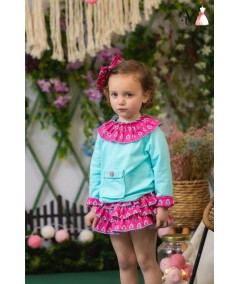 BOMBACHO NIÑA AGUA MARINA FUCSIA