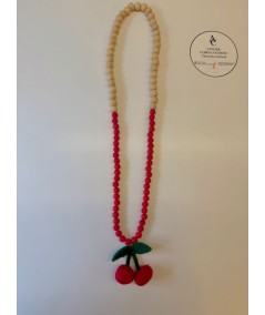 COLLAR NIÑA CEREZAS ROJAS