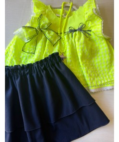 CONJUNTO AMARILLO FLUOR Y AZUL