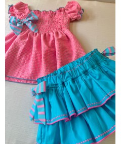 CAMISA ENGOMADA VICHY ROSA