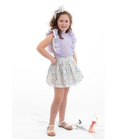 CAMISA NIÑA VICHY LAVANDA